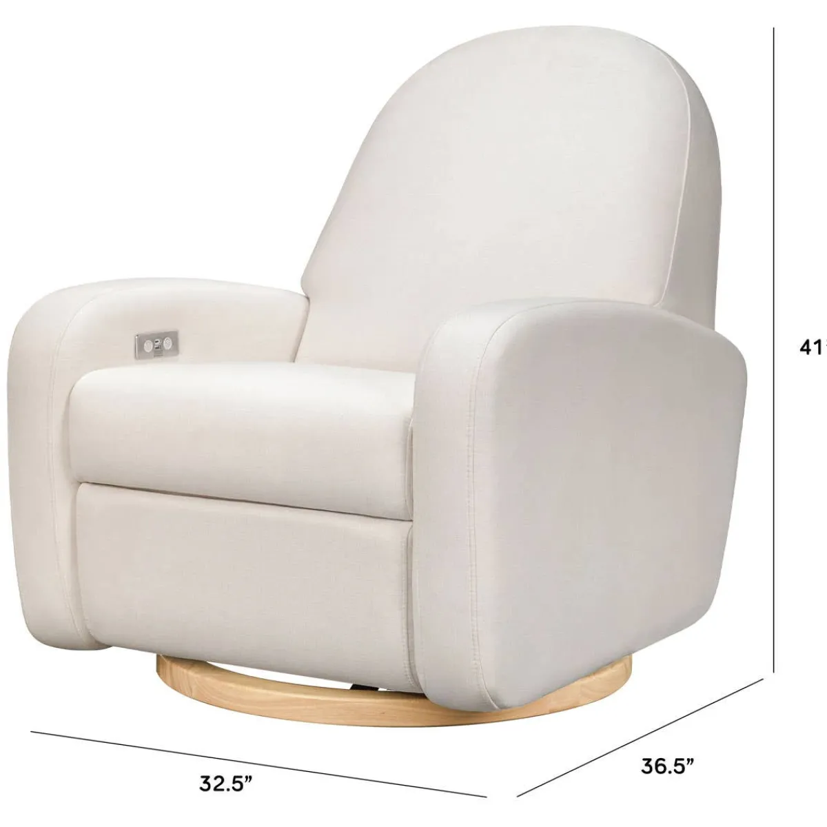 Motorized Gliders|Gliders-Babyletto Nami Electronic Glider Recliner with USB (Eco-Performance) Cream