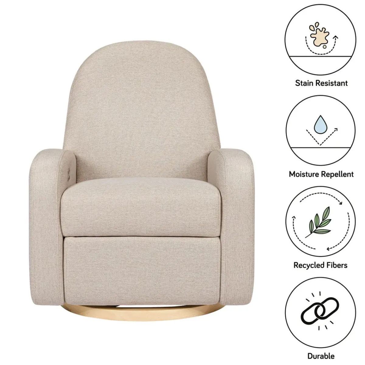 Soft Soles|Perforated Sneakers-Babyletto Nami Electronic Glider Recliner with USB (Eco-Weave)