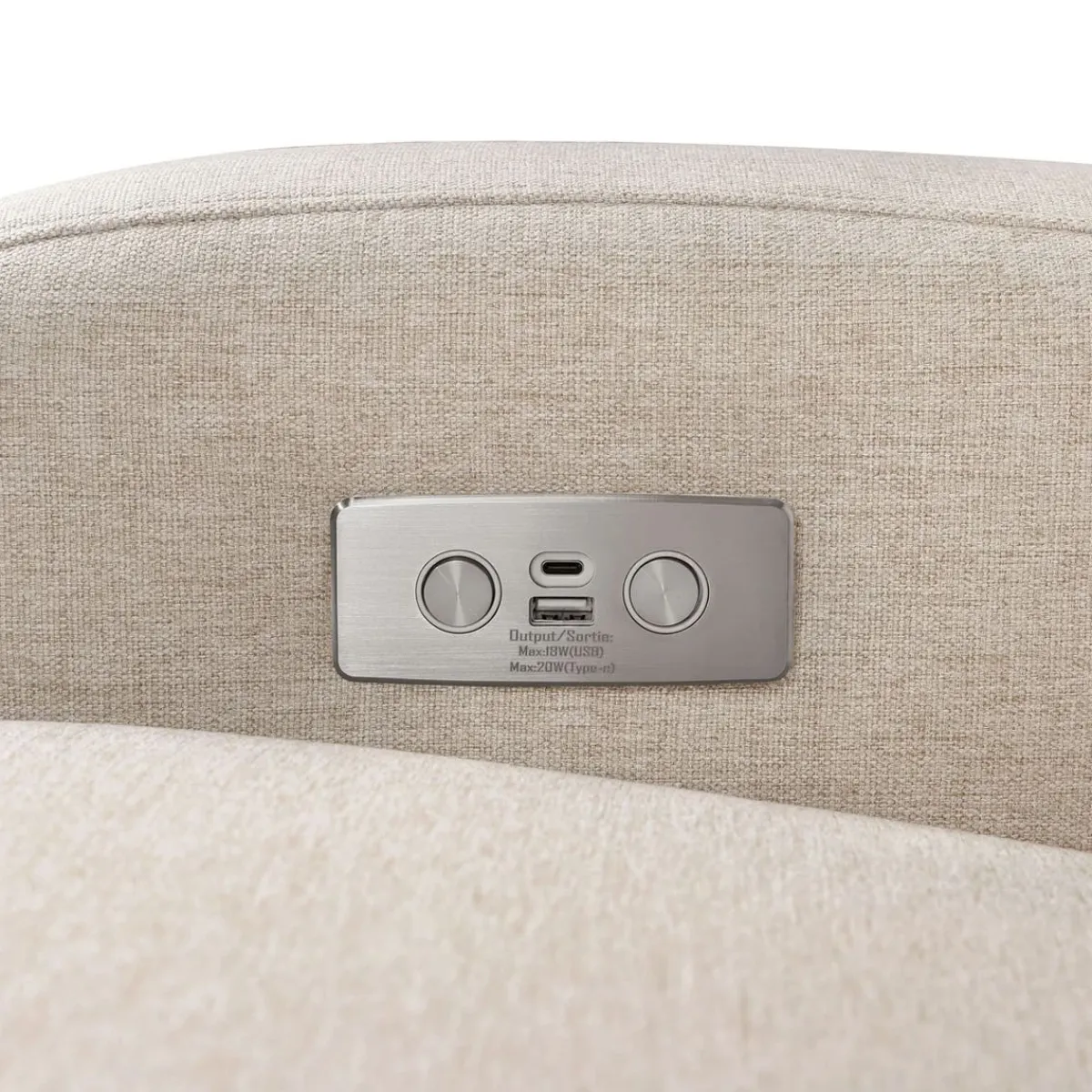 Soft Soles|Perforated Sneakers-Babyletto Nami Electronic Glider Recliner with USB (Eco-Weave)