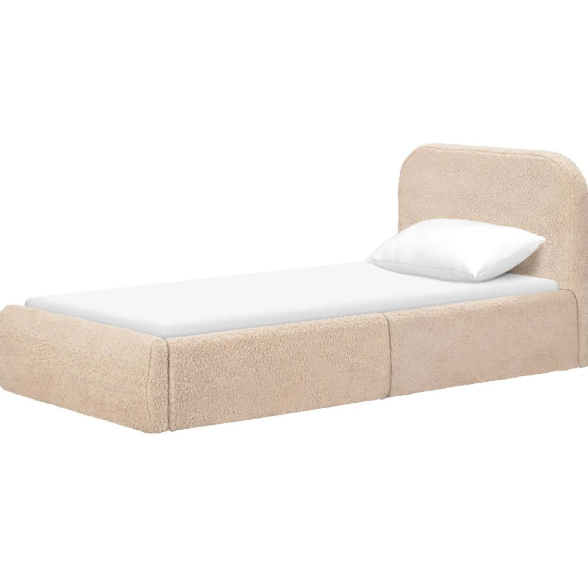Twin Beds + Trundles-Babyletto Nara Twin Bed (Shearling)
