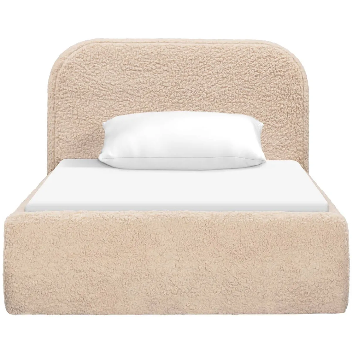 Twin Beds + Trundles-Babyletto Nara Twin Bed (Shearling)