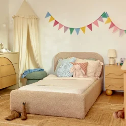Twin Beds + Trundles-Babyletto Nara Twin Bed (Shearling)
