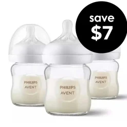 Baby Bottle Sets|Glass Baby Bottles-Philips Avent Natural Glass Bottle (4 oz, 3 Pack)