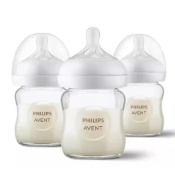 Baby Bottle Sets|Glass Baby Bottles-Philips Avent Natural Glass Bottle (4 oz, 3 Pack)
