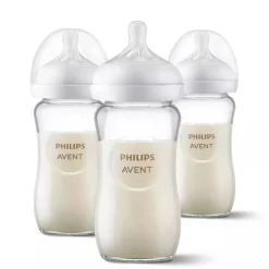 Baby Bottle Sets|Glass Baby Bottles-Philips Avent Natural Glass Bottle (8 oz, 3 Pack)