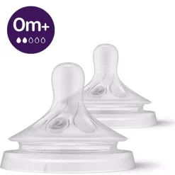 Nipples + Bottle Accessories-Philips Avent Natural Nipple - Flow 2 0m+