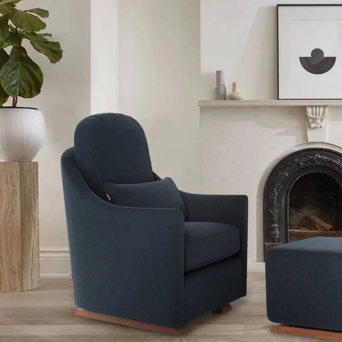 Gliders-Monte Design Nessa Glider - Fabric with Espresso Base