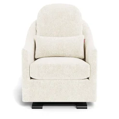 Gliders-Monte Design Nessa Glider - Faux Sheepskin with Espresso Base