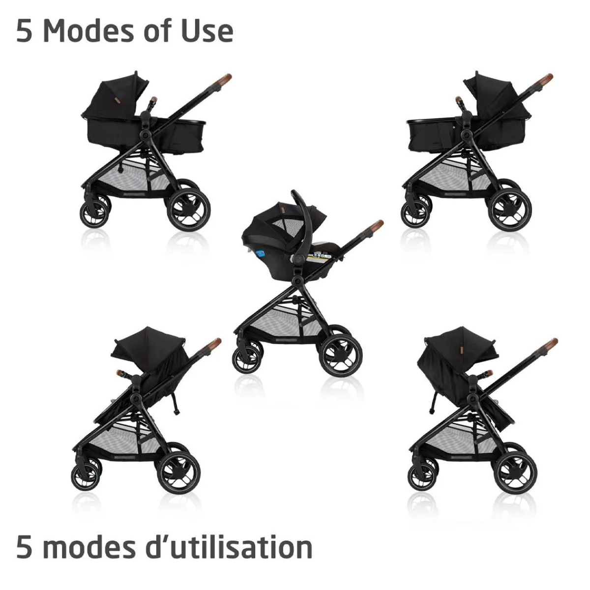 Soft Soles|Perforated Sneakers-Maxi-Cosi New Generation Zelia Luxe 5-in-1 Modular Travel System - Onyx Sand