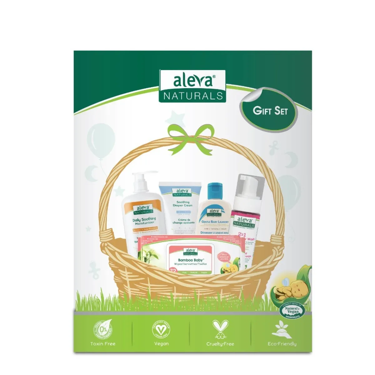 Infant Shampoo + Conditioner|Infant Moisturizer-Aleva Naturals Newborn Gift Set