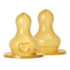 Nipples + Bottle Accessories-Bibs Nipples Round (2 Pack)
