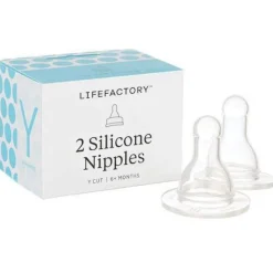 Nipples + Bottle Accessories-Lifefactory Nipples Y-Cut (2 Pack)