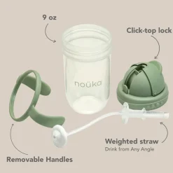 Kids Drinkware|Sippy Cups + Straw Cups-Nouka Non-Spill Weighted Straw Cup (9 oz)