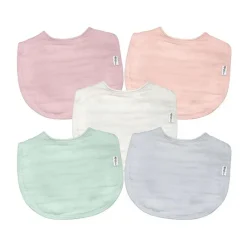 Bibs + Burps-Green Sprouts Organic Cotton Muslin Bibs (5 Pack)
