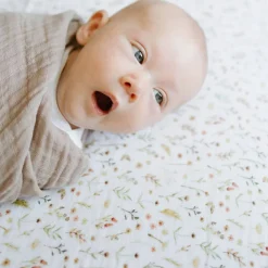 Crib Fitted Sheets-Little Unicorn Organic Cotton Muslin Crib Sheet