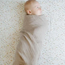 Crib Fitted Sheets-Little Unicorn Organic Cotton Muslin Crib Sheet