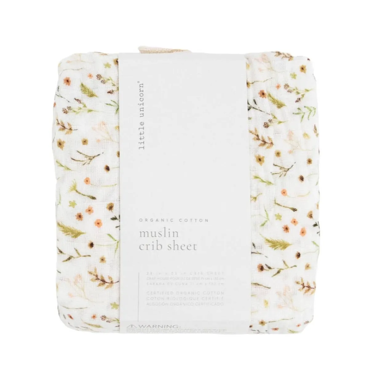 Crib Fitted Sheets-Little Unicorn Organic Cotton Muslin Crib Sheet