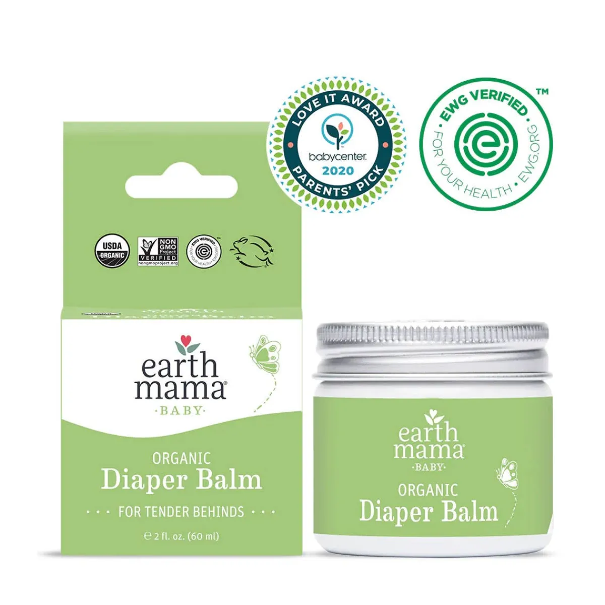 Baby Medical|Diaper Cream-Earth Mama Organics Organic Diaper Balm (60 mL)