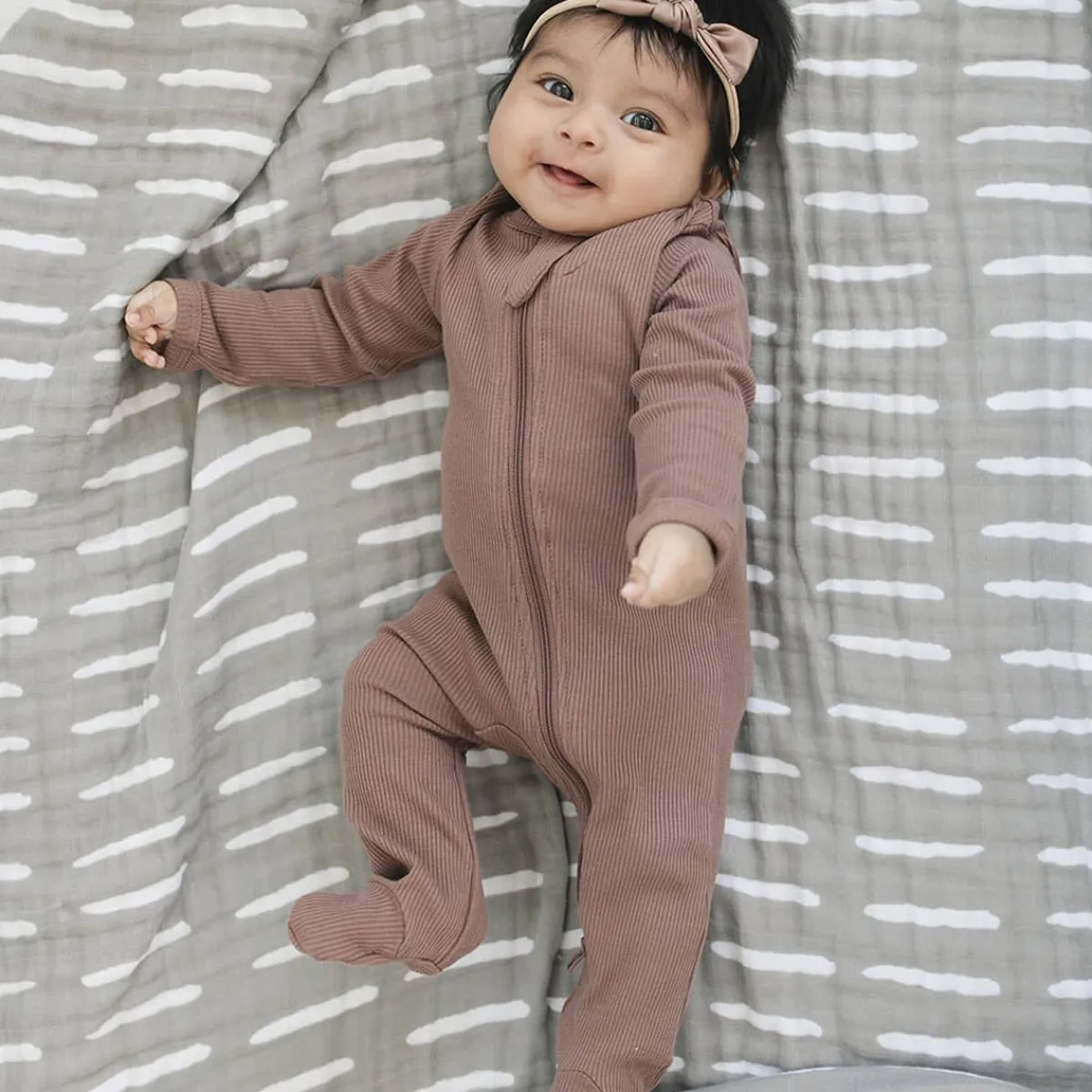 Onesies|Sleepers-Mebie Baby Organic Footed Zipper One-Piece