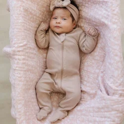Onesies|Sleepers-Mebie Baby Organic Footed Zipper One-Piece