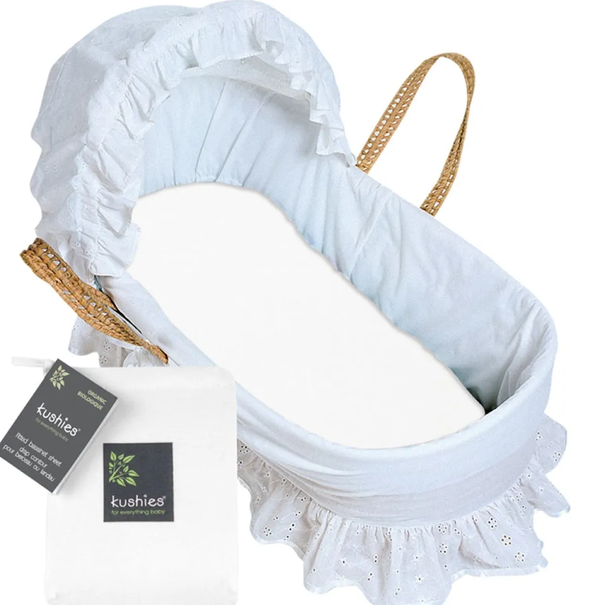 Bassinet Sheets-Kushies Organic Jersey Bassinet Fitted Sheet (Solid)