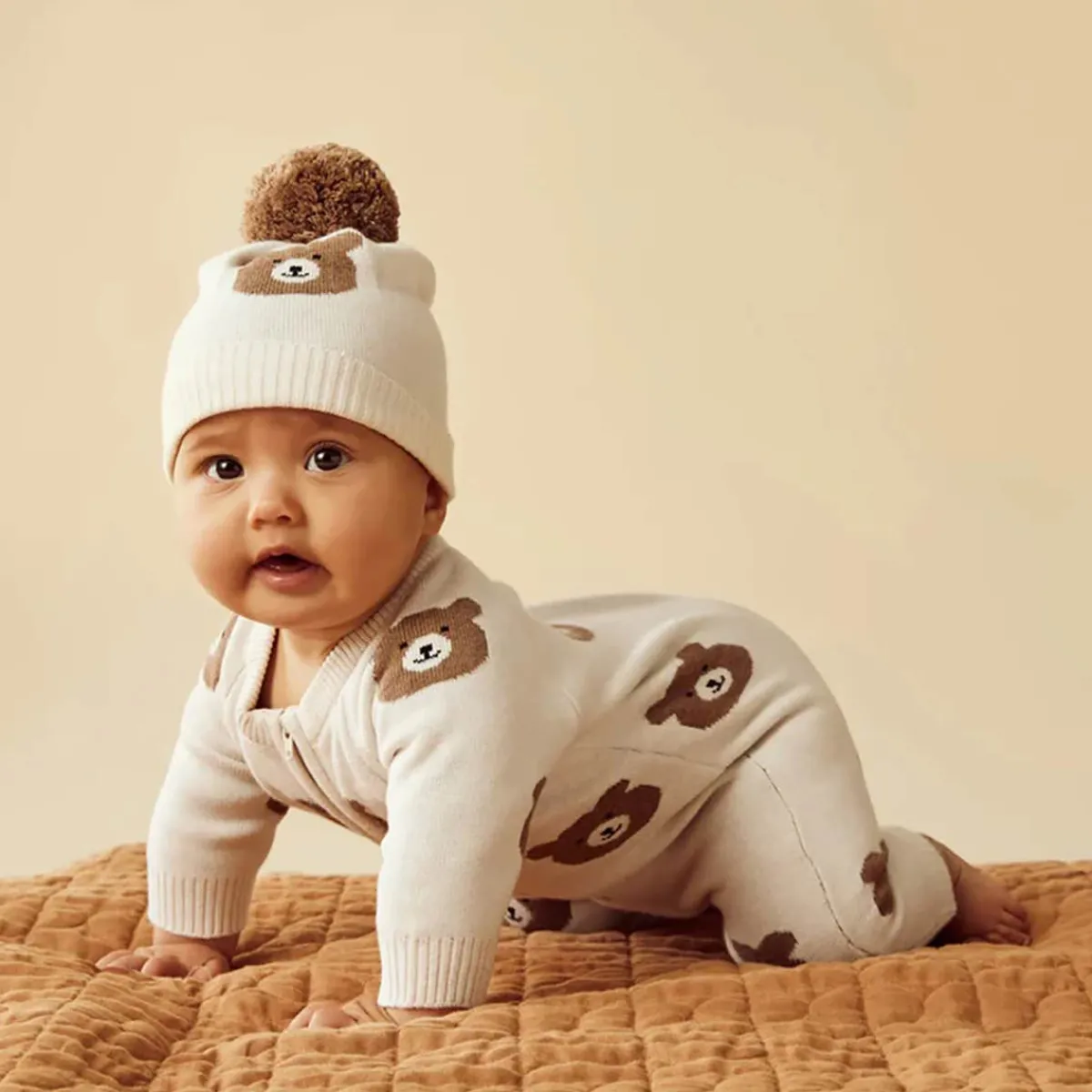Rompers-Wilson + Frenchy Organic Knitted Jacquard Growsuit