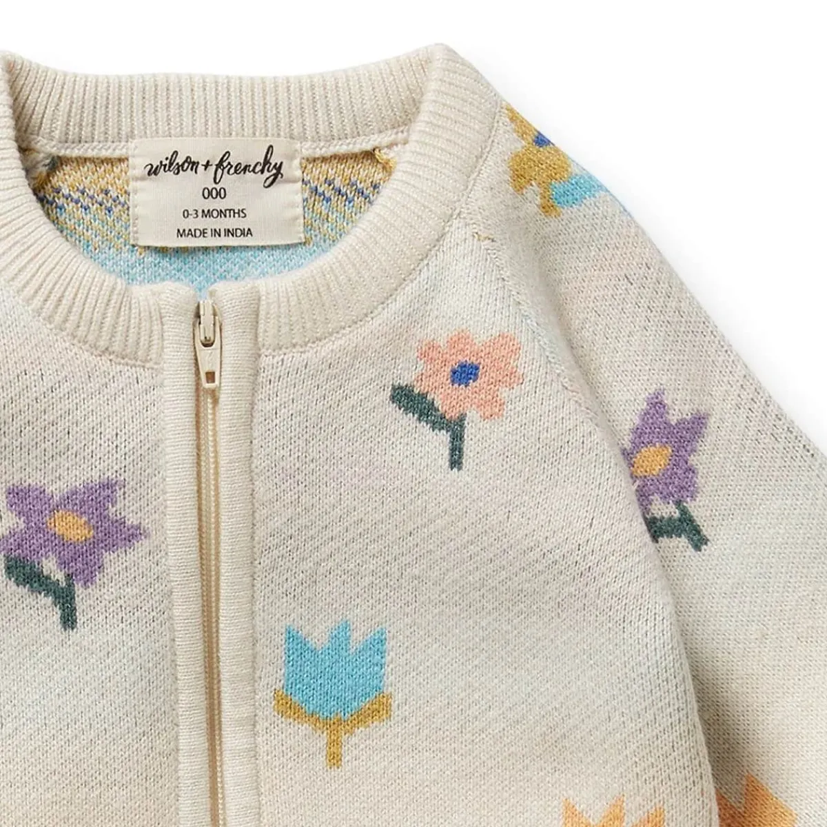 Rompers-Wilson + Frenchy Organic Knitted Jacquard Growsuit