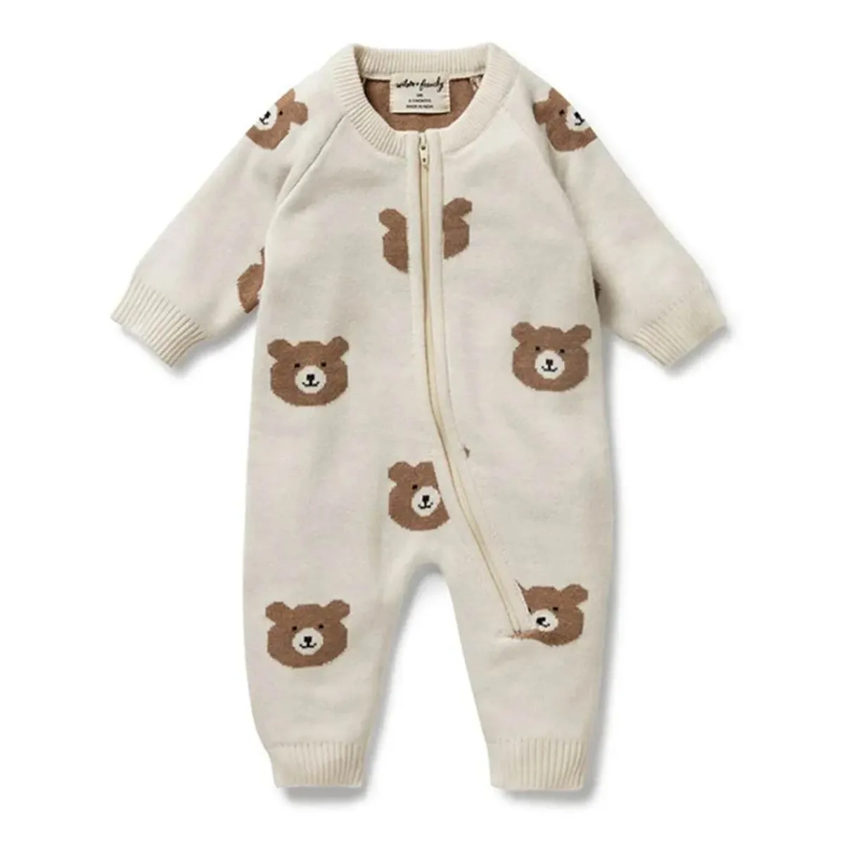 Rompers-Wilson + Frenchy Organic Knitted Jacquard Growsuit