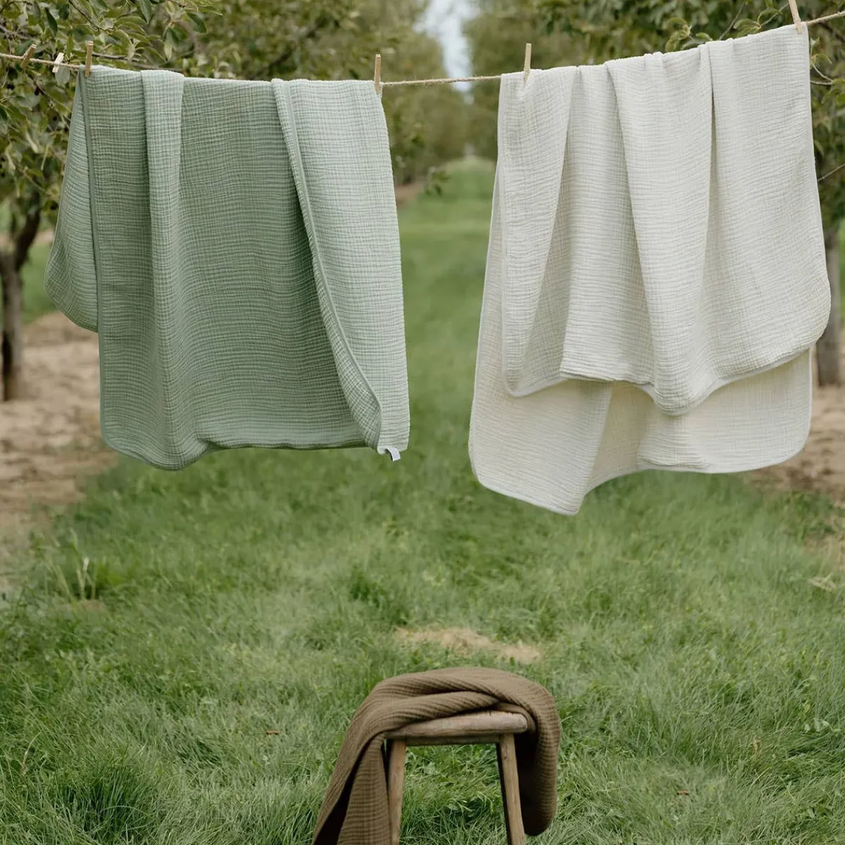 Blankets|Crib Quilts-Oilo Organic Muslin Blanket