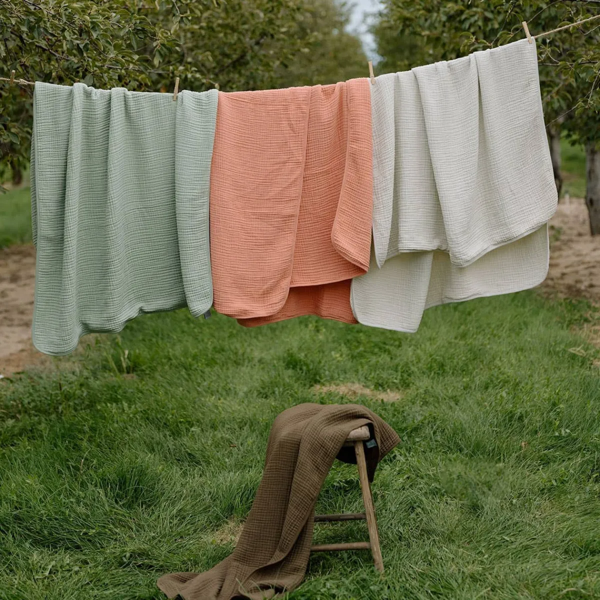 Blankets|Crib Quilts-Oilo Organic Muslin Blanket