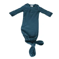 Nightgowns|Onesies-Mebie Baby Organic Ribbed Knot Gown