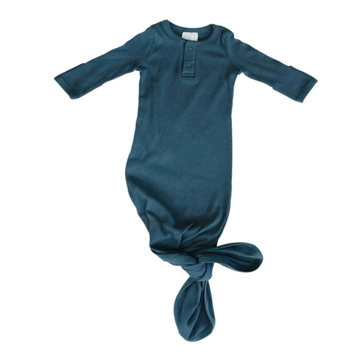 Nightgowns|Onesies-Mebie Baby Organic Ribbed Knot Gown