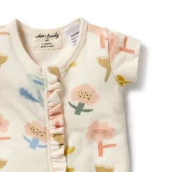 Onesies|Sleepers-Wilson + Frenchy Organic Ruffle Zipsuit