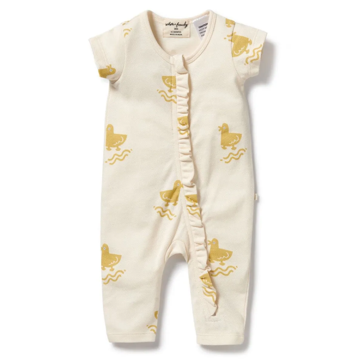 Onesies|Sleepers-Wilson + Frenchy Organic Ruffle Zipsuit