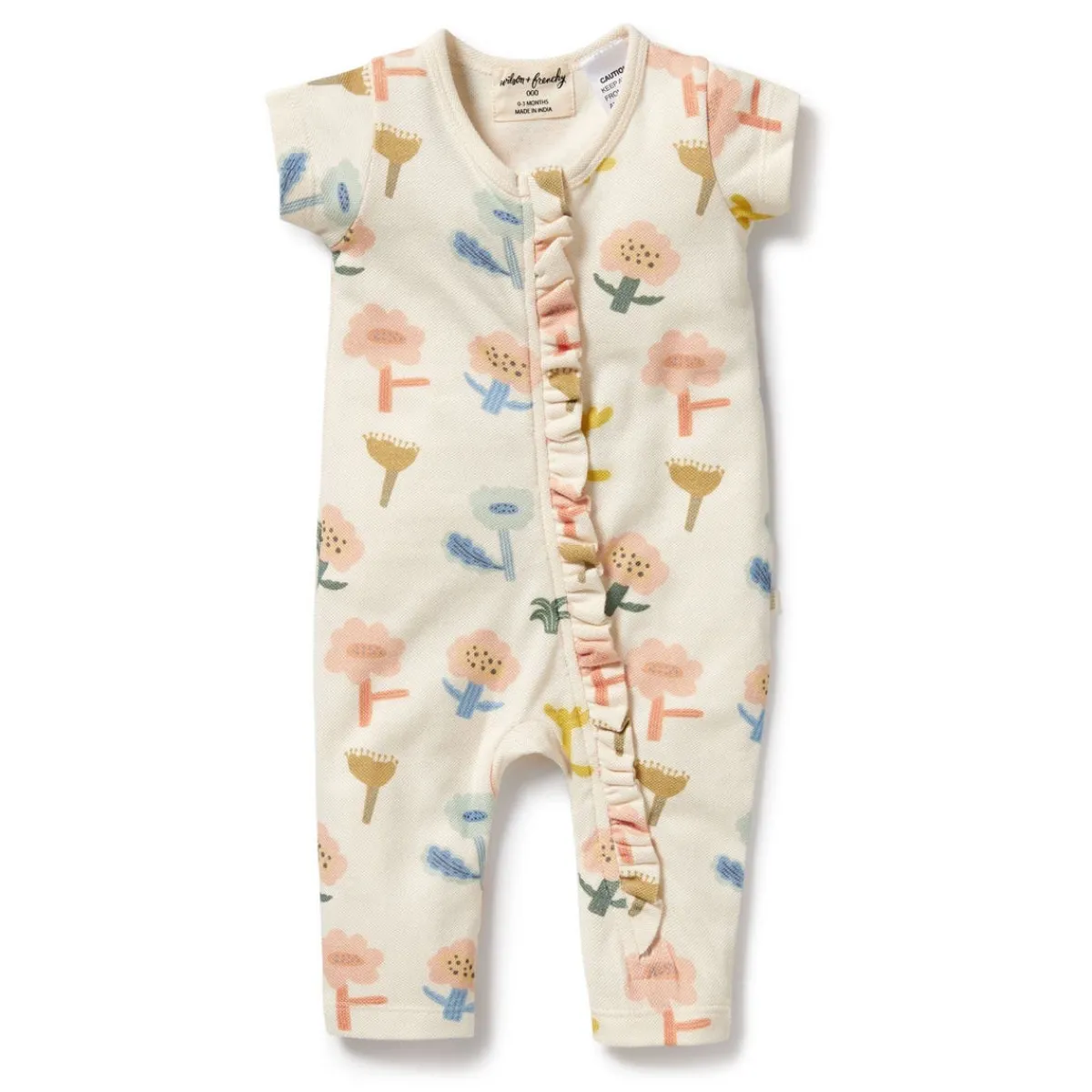 Onesies|Sleepers-Wilson + Frenchy Organic Ruffle Zipsuit