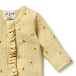 Onesies|Sleepers-Wilson + Frenchy Organic Waffle Ruffle Zipsuit