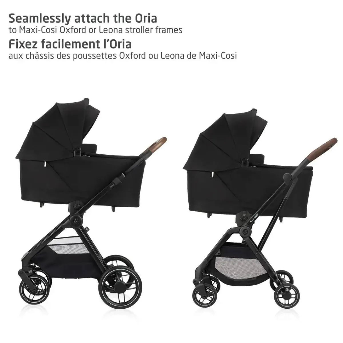 Stroller Accessories-Maxi-Cosi Oria Bassinet Carry Cot Twillic Black