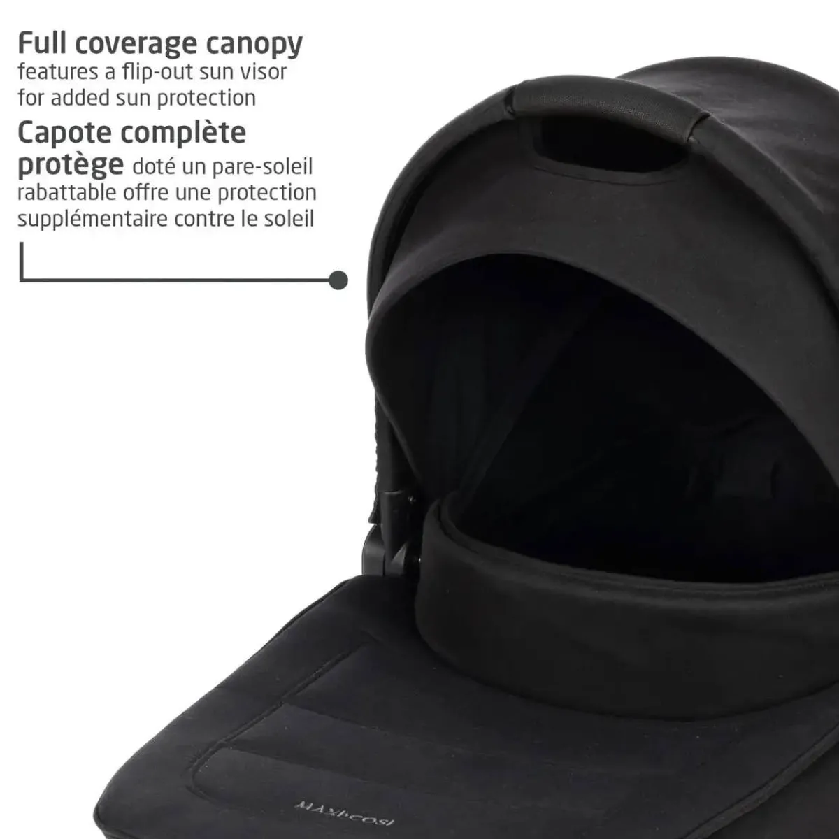 Stroller Accessories-Maxi-Cosi Oria Bassinet Carry Cot Twillic Black