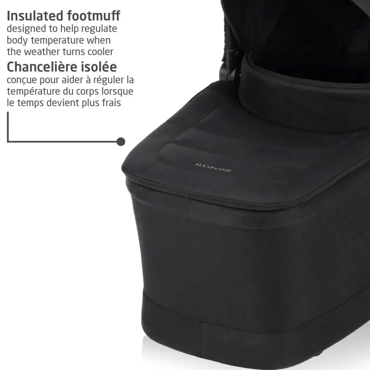 Stroller Accessories-Maxi-Cosi Oria Bassinet Carry Cot Twillic Black