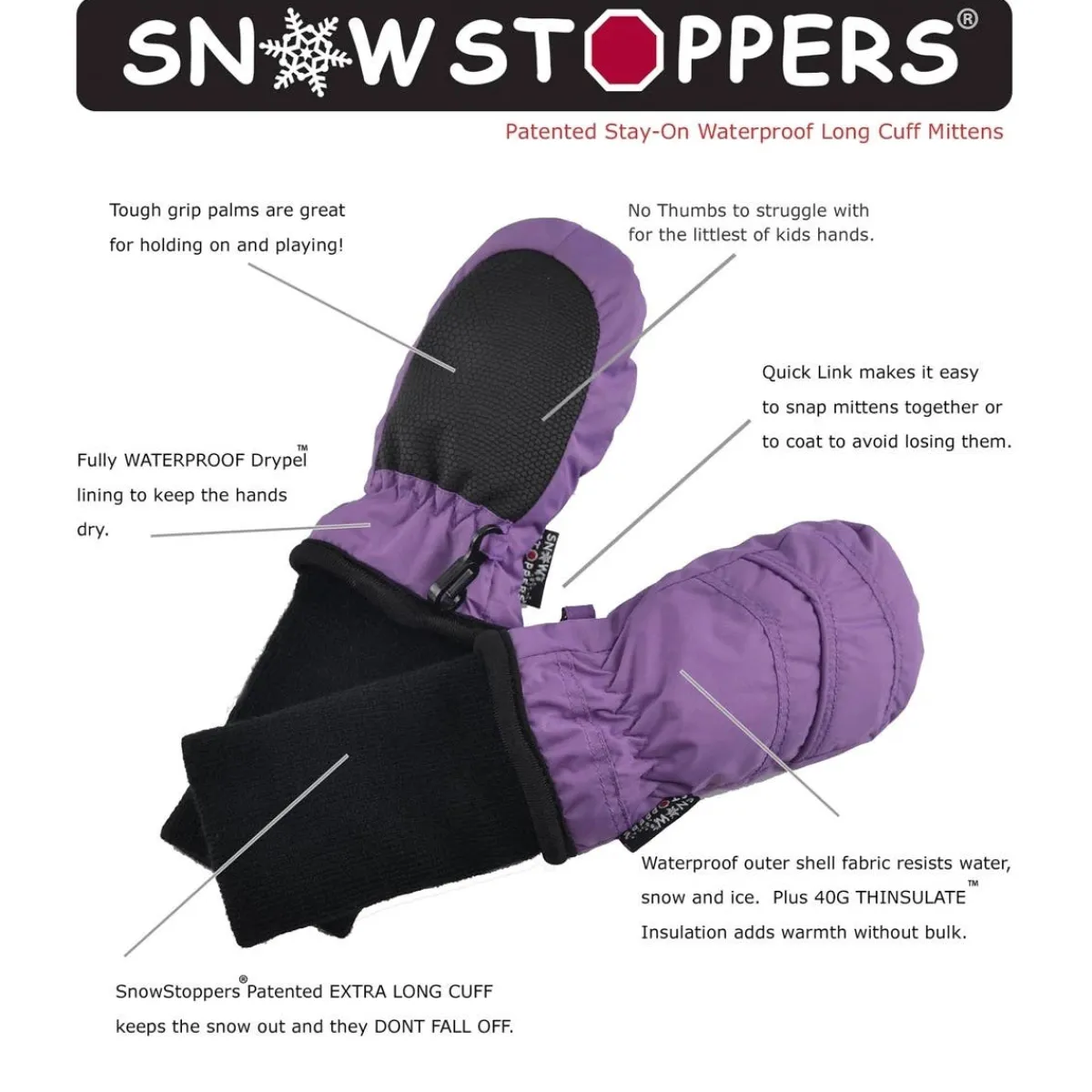 Mitts + Gloves-Snow Stoppers Original Winter Mittens