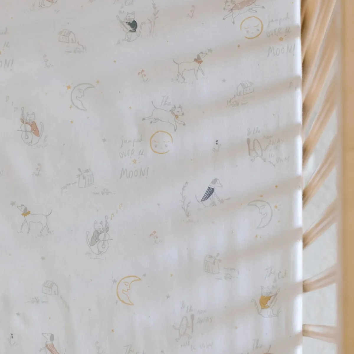 Crib Fitted Sheets-Pehr Over the Moon Crib Sheet
