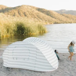 Uv Sun Protection Canopies|Travel Gear-Current Tyed Oversized Beach Pop Up Sage Stripes