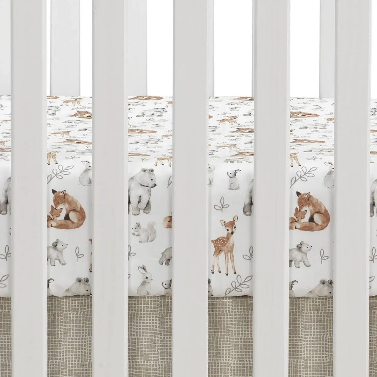 Crib Bedding Sets-Lambs & Ivy Painted Forest 4 Piece Crib Set