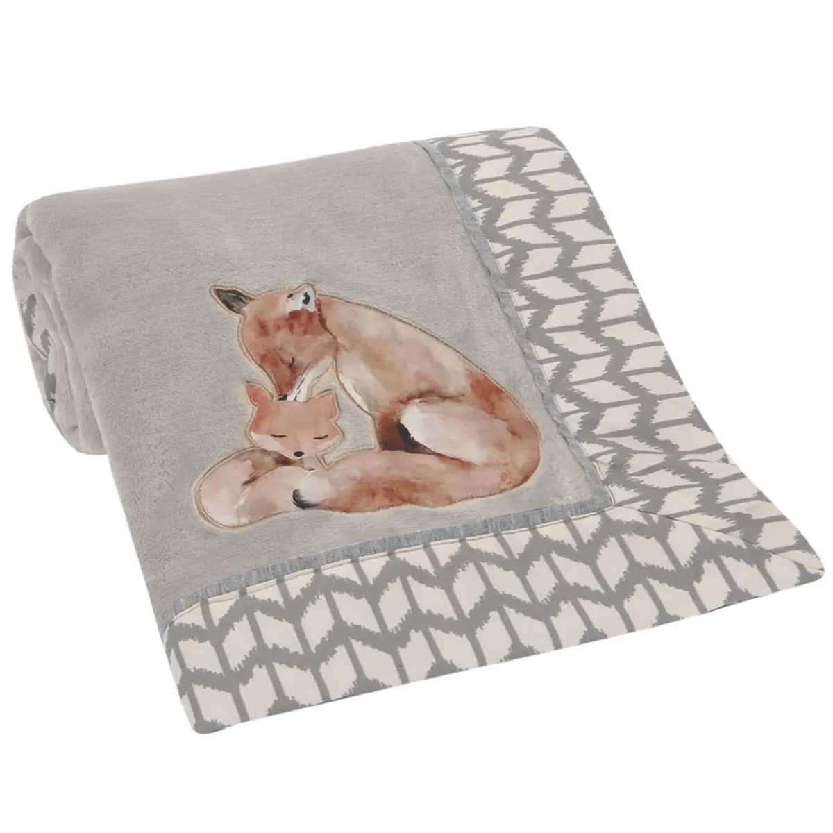 Blankets-Lambs & Ivy Painted Forest Appliqued Blanket