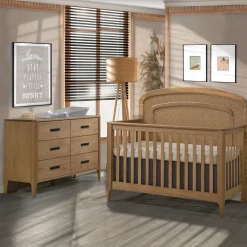Convertible Cribs-Natart Palo 5-in-1 Crib with Arched Moulding