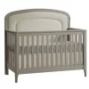 Convertible Cribs-Natart Palo 5-in-1 Crib with Beige Boucle Upholstered Panell