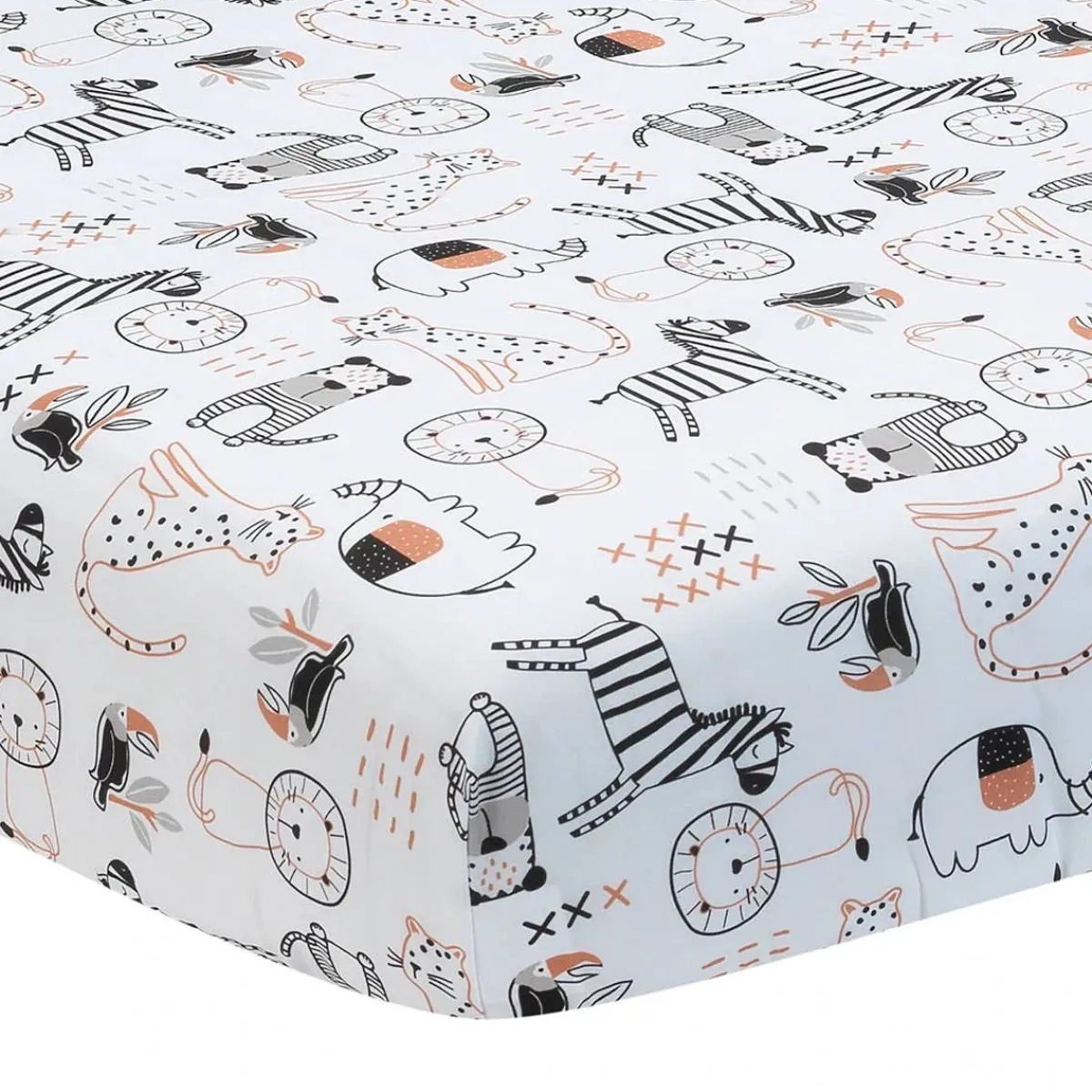 Crib Bedding Sets-Lambs & Ivy Patchwork Jungle 4 Piece Crib Set