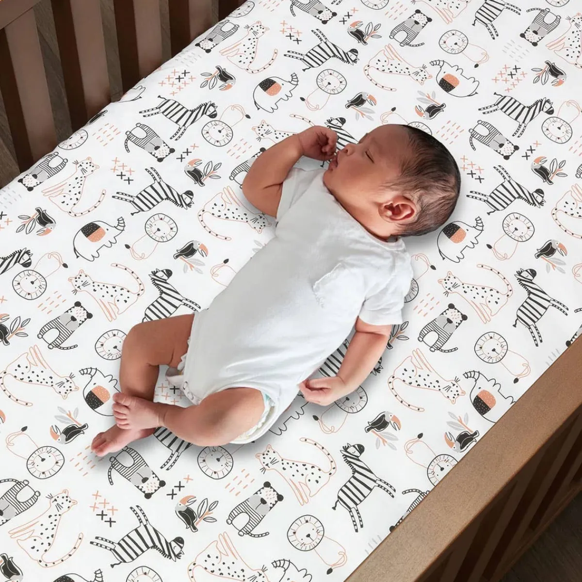 Crib Bedding Sets-Lambs & Ivy Patchwork Jungle 4 Piece Crib Set