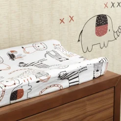 Changing Pads + Covers-Lambs & Ivy Patchwork Jungle Change Pad Cover