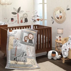 Crib Fitted Sheets-Lambs & Ivy Patchwork Jungle Crib Sheet